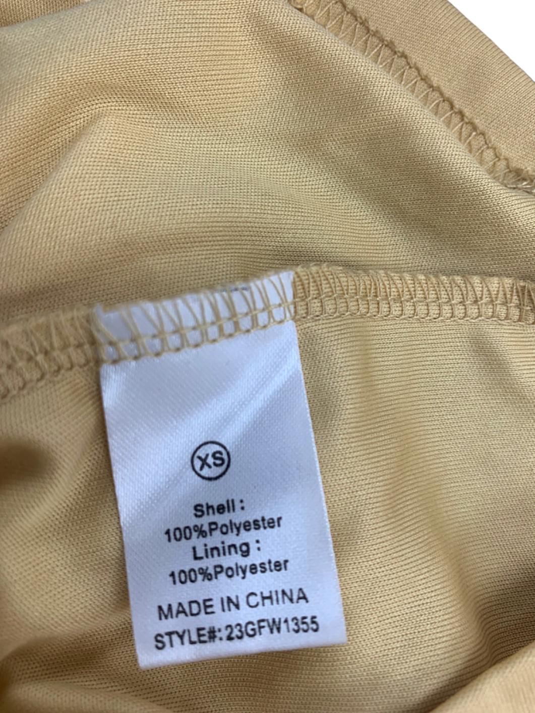 Fashion Nova Beige Sequin Draped Dress XS