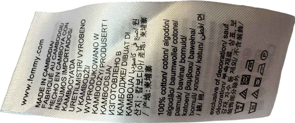 Tommy Jeans White Striped Short Sleeve Shirt UK M