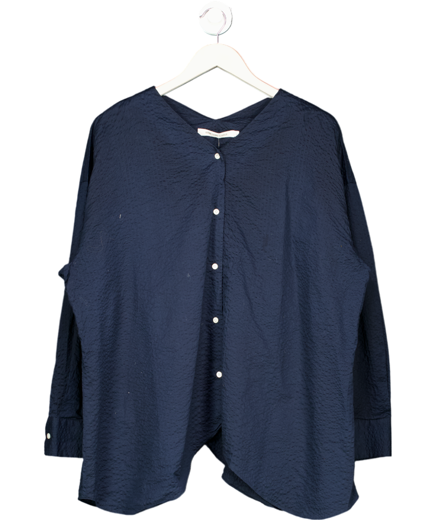 Something To Hold Blue Cotton Tulip Shirt UK L