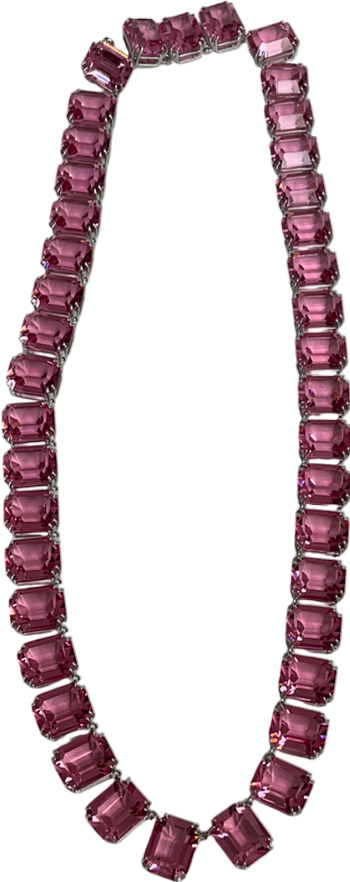 Pink Swarovski Millenia Octagon Cut Embellished Necklace