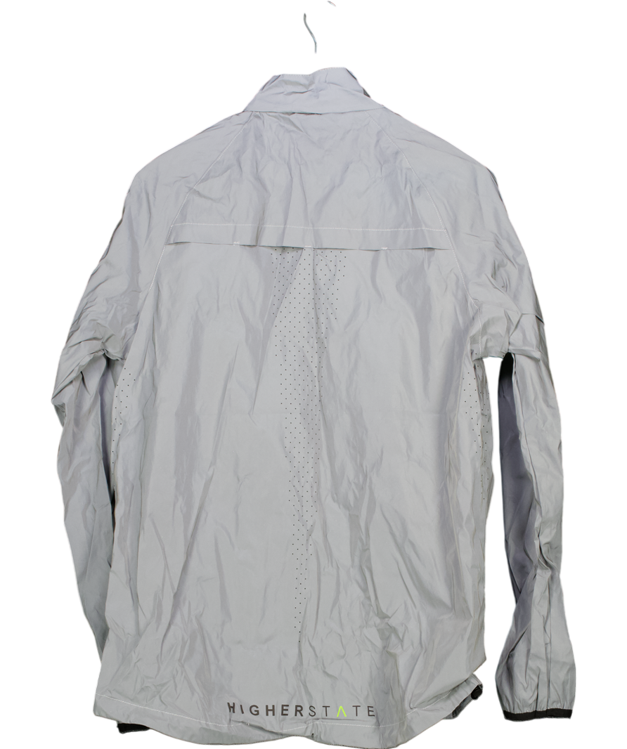 Grey Higher State All Over Reflect Hooded Women's Running Jacket UK M