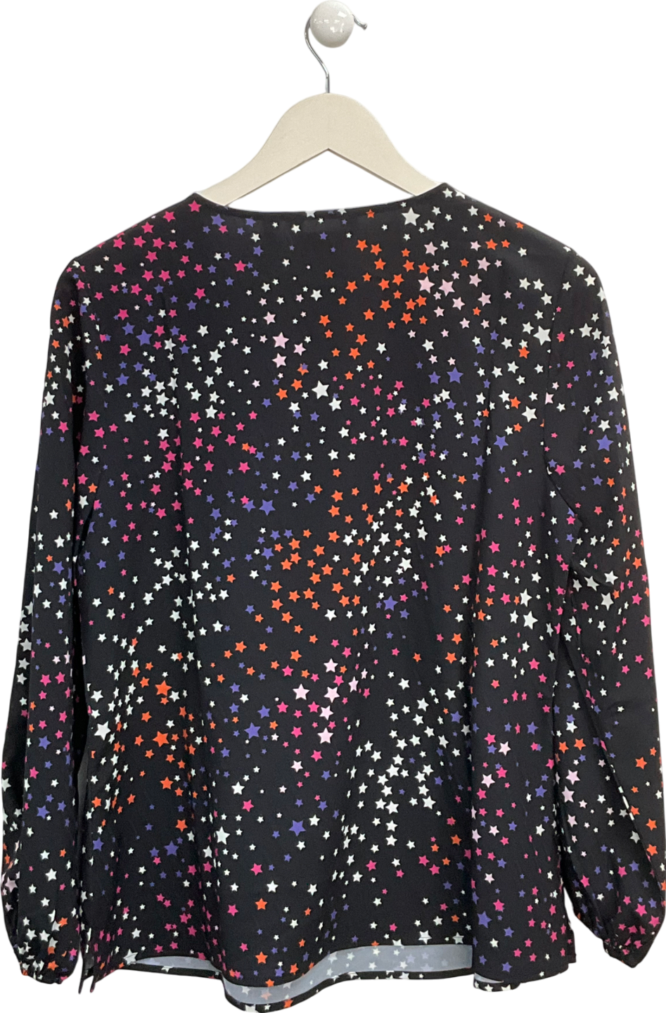 Dannii Minogue Black Petite Fit Star Print V Neck Top UK 12