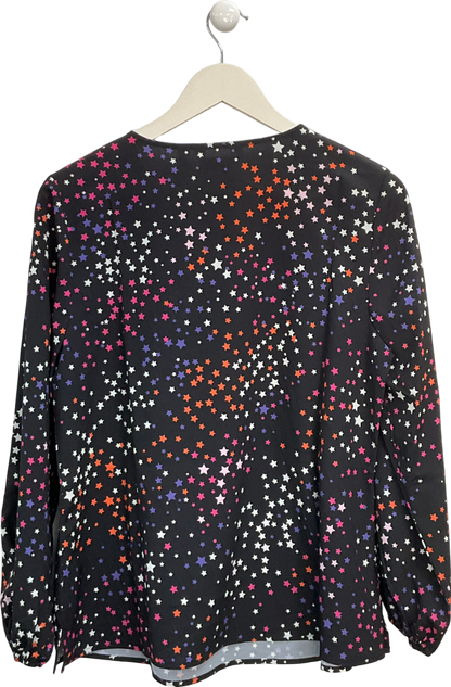 Dannii Minogue Black Petite Fit Star Print V Neck Top UK 12