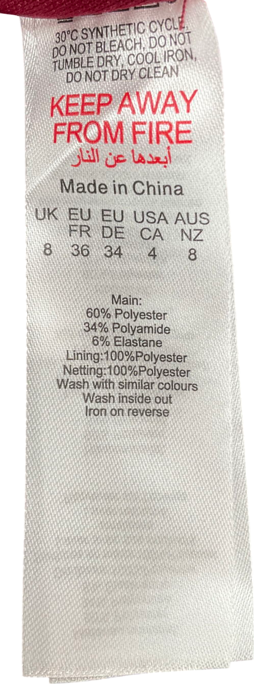 PrettyLittleThing Cherry Red Lace Bandeau Ruched Mini Dress UK 8