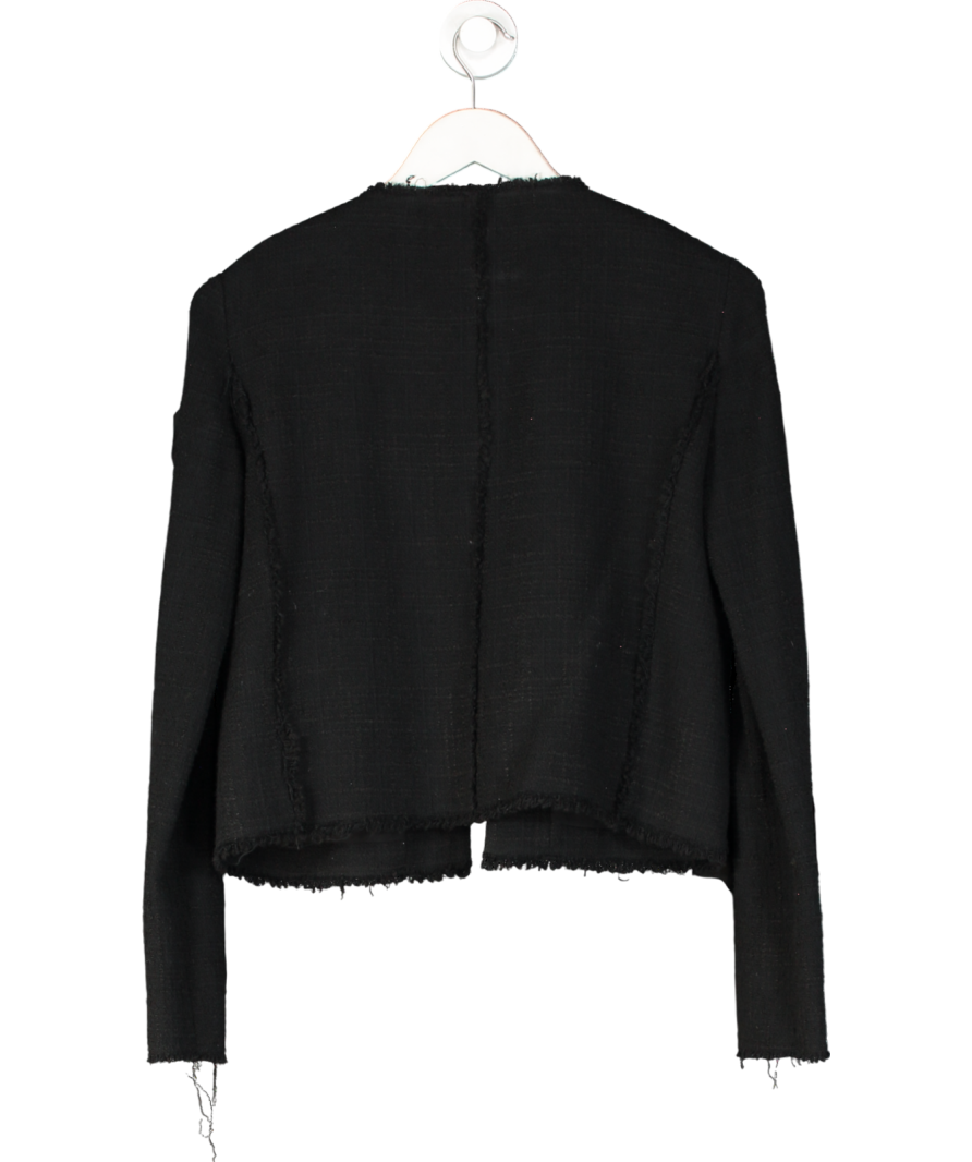 Pinko Black Tweed Laced Sleeve Jacket UK 8