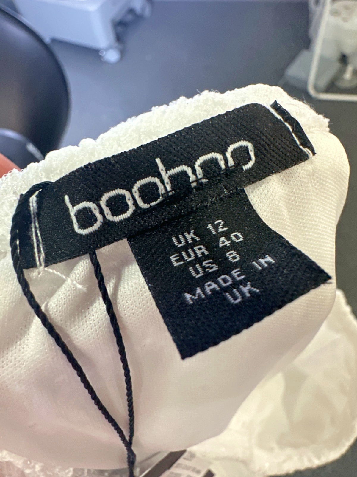 Boohoo White Lace Asymmetric Dress UK 12