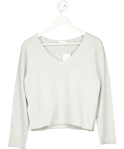 MANGO Grey V-neck Sweater UK S