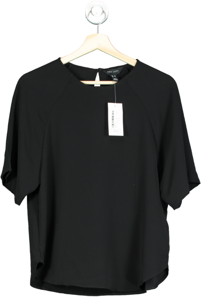 New Look Black Woven Tee UK 10