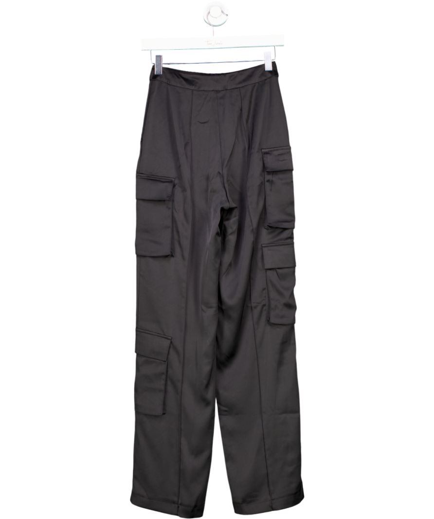 Jack wills Black Satin Cargo Trousers UK 6