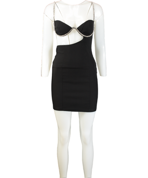 White Fox Black Turn Back Time Mini Dress UK M