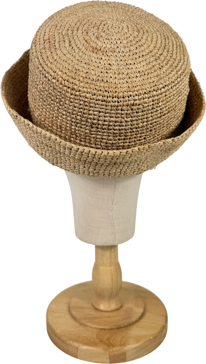 cos Beige Straw Bucket Hat UK M/L