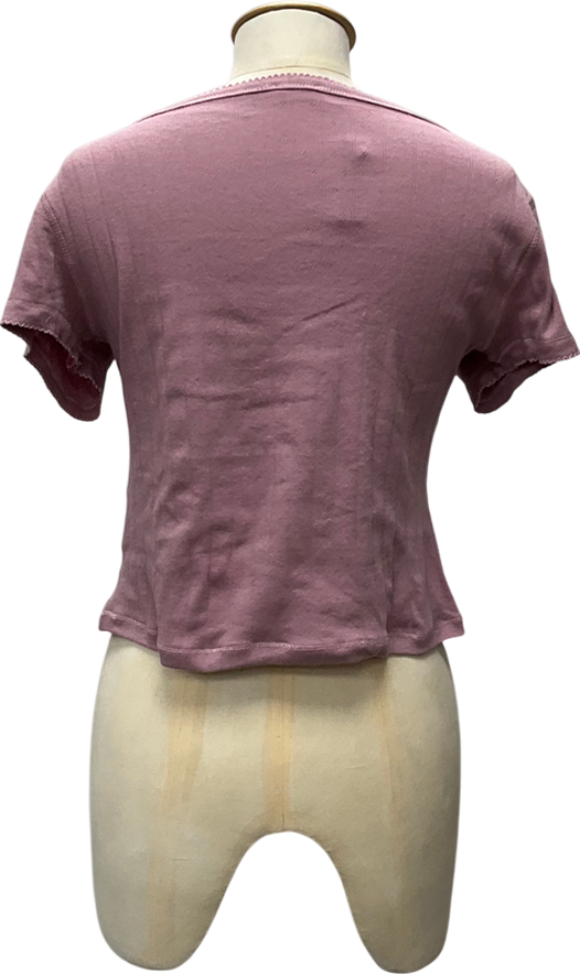 Free People Pink End Game Stretch-cotton T-shirt UK M