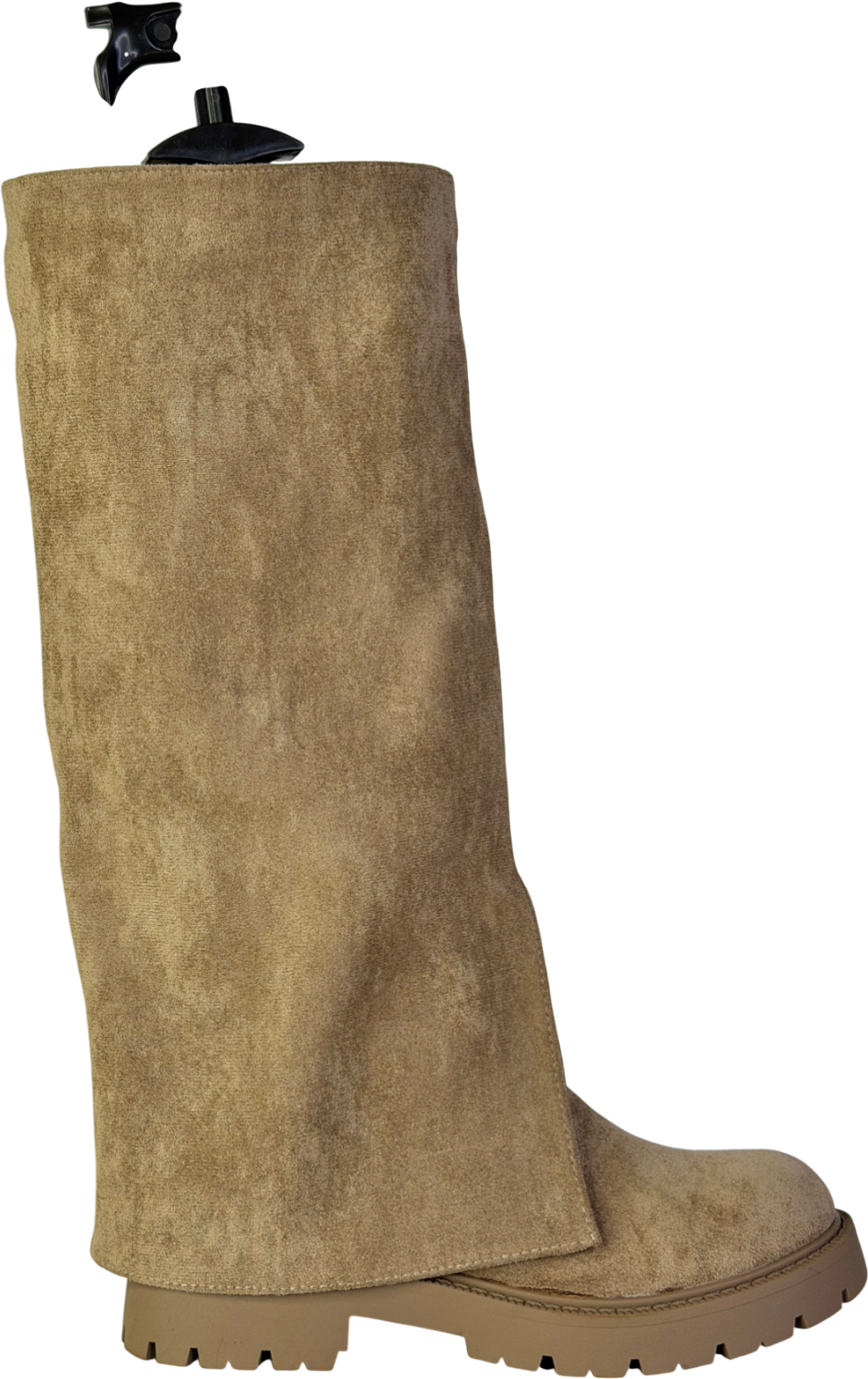 Cink Me Brown Suede Fold Over Effect Boots UK 4 EU 37 👠