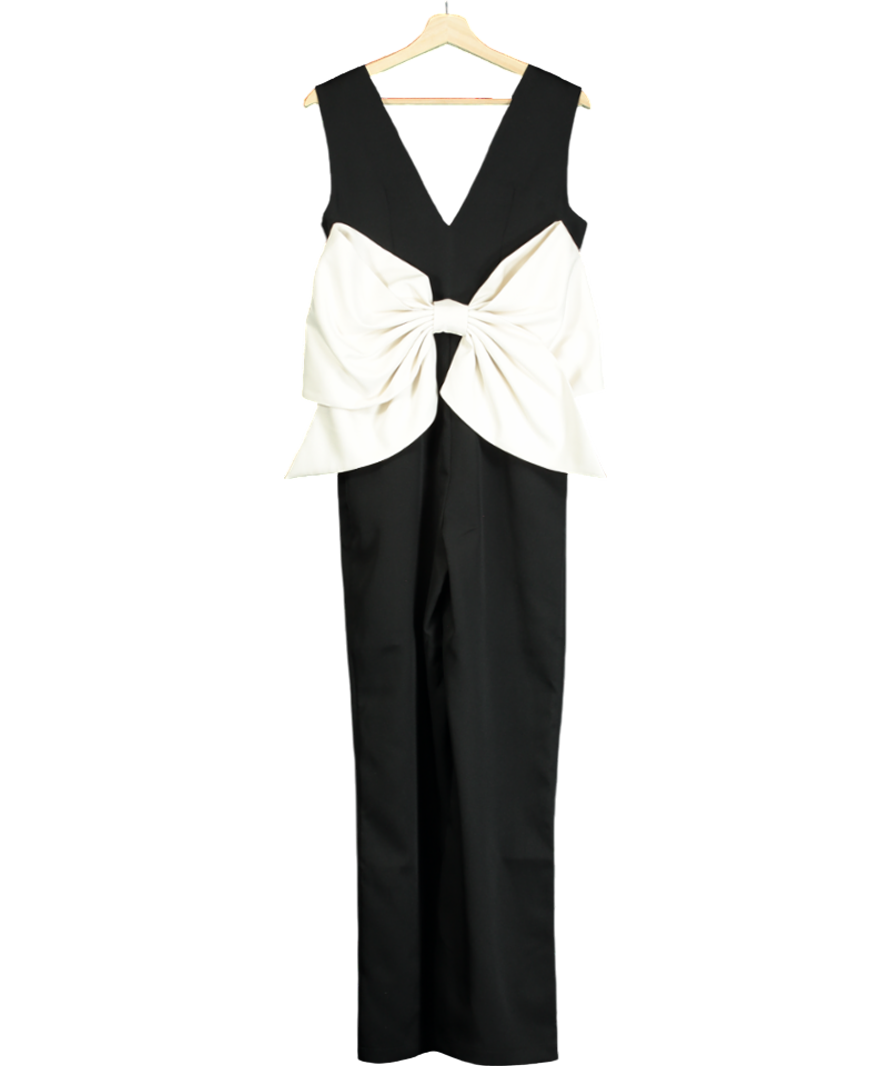 Next Black Bow Back Detail Jumpsuit UK 6