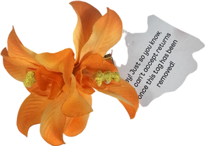 ASOS Orange Air Clip With Faux Flower Design One Size
