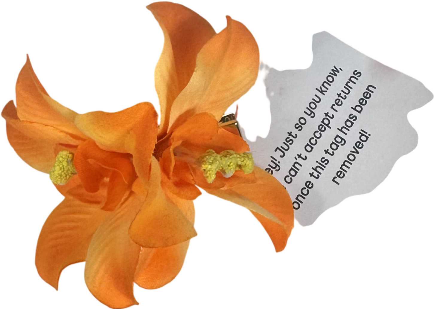 ASOS Orange Air Clip With Faux Flower Design One Size