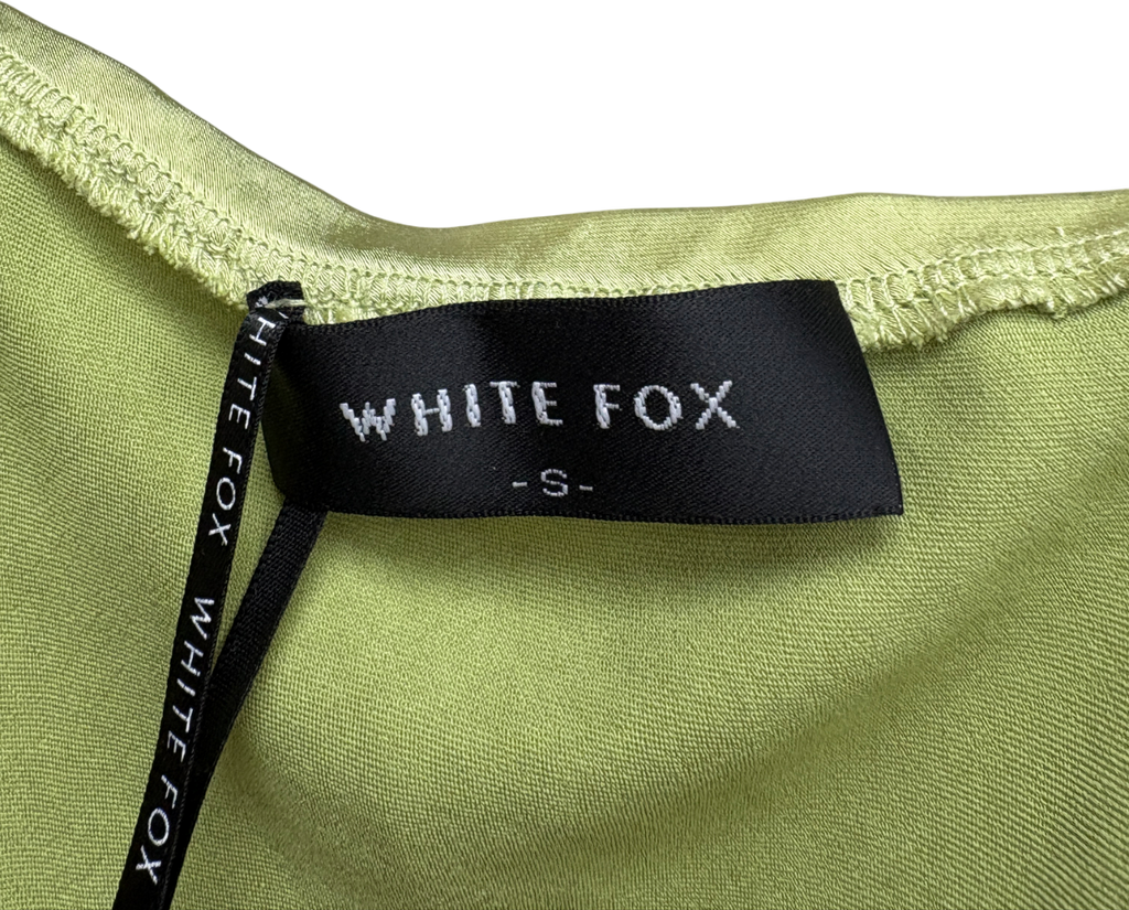 White Fox Green floral embroidered Believe It corset Top UK S