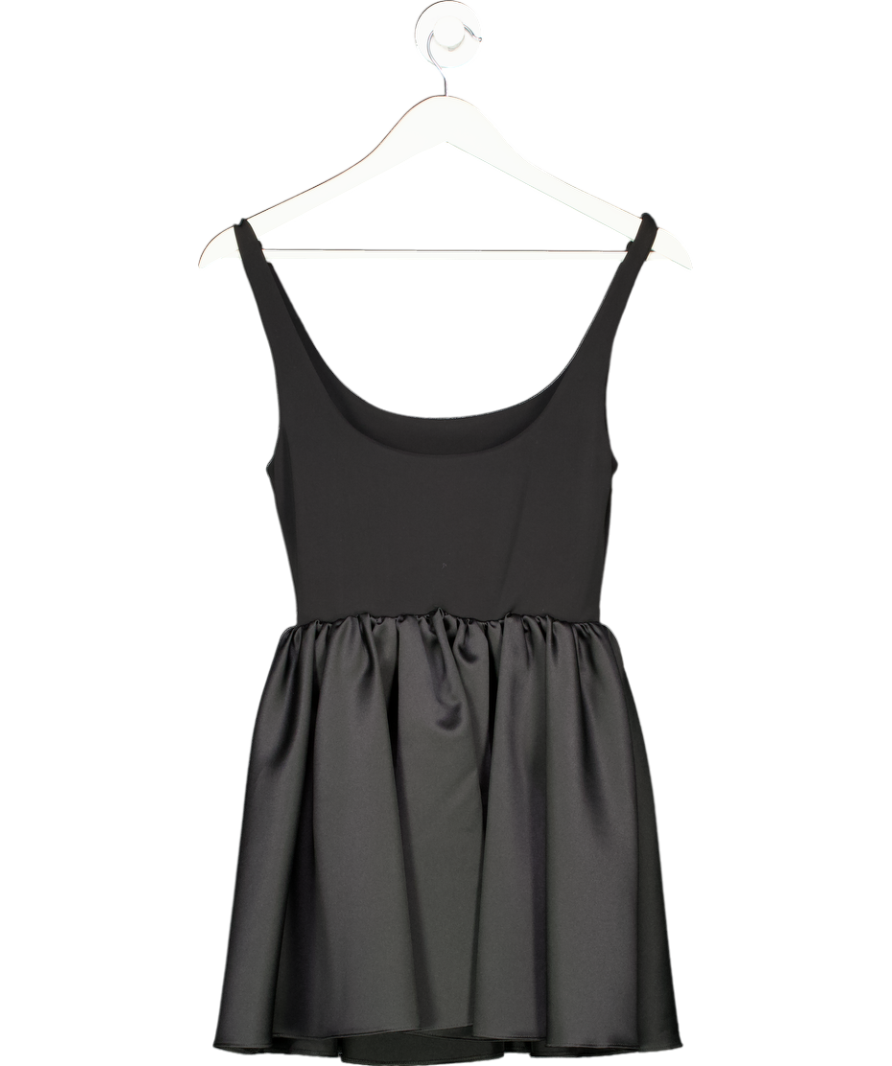 The Andamane Black Sleeveless Mini Dress With Satin Skirt UK 10