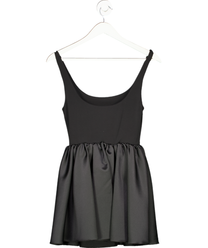 The Andamane Black Sleeveless Mini Dress With Satin Skirt UK 10