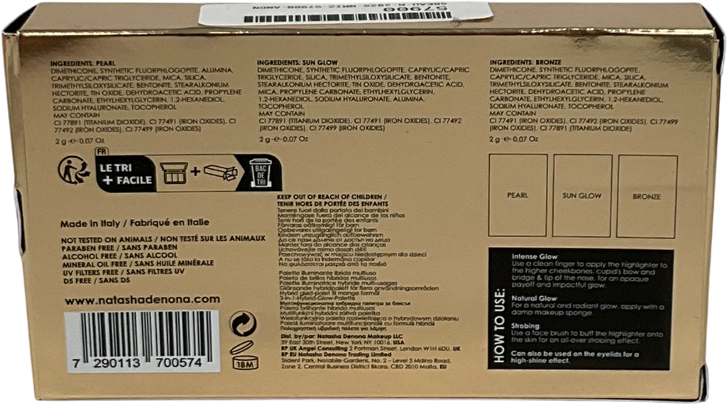 Natasha Denona Golden Highlighter Trio Golden 2gx3