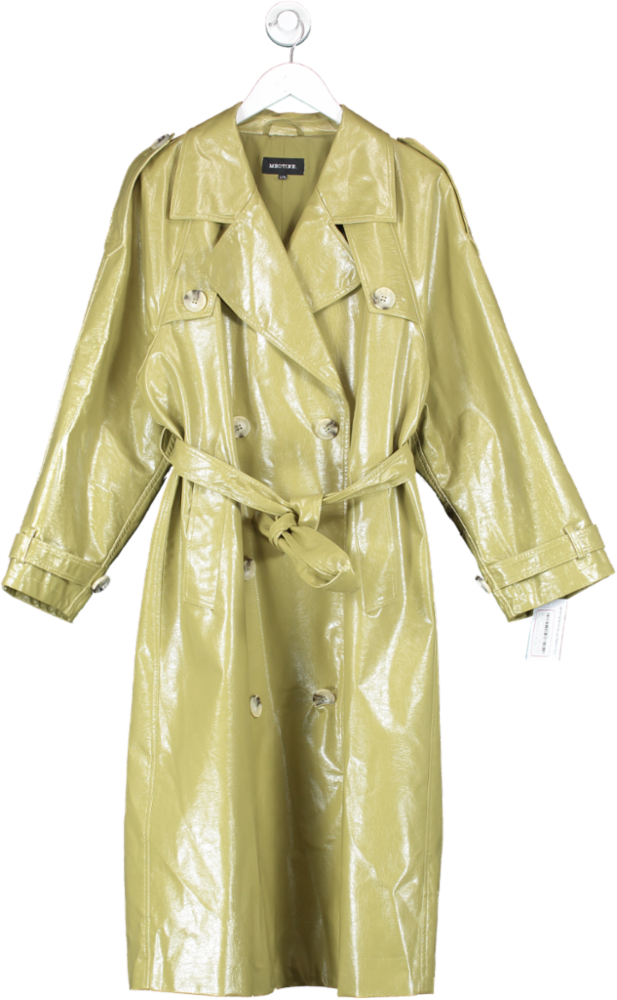 MEOTINE Green Bobby Vegan Leather Trenchcoat UK L/XL