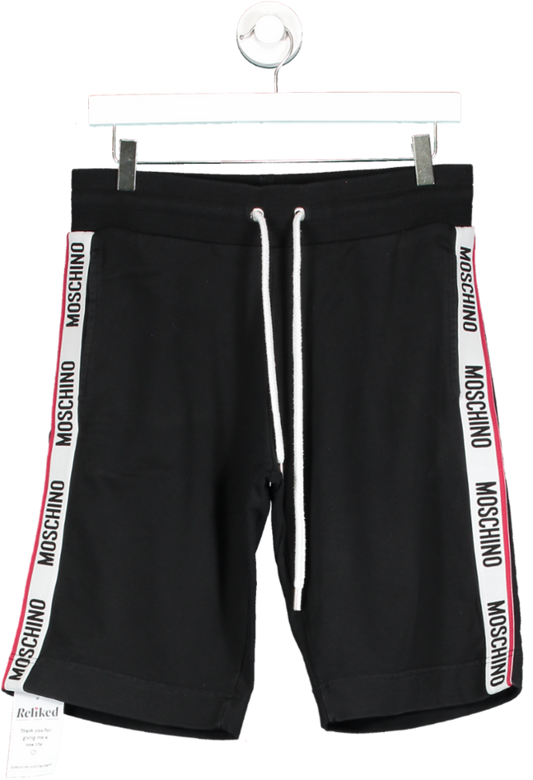 Moschino Black Logo Tape Sweat Shorts UK S