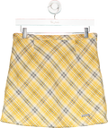 HOUSE OF SUNNY Yellow Bias Cut Check Skirt UK 8