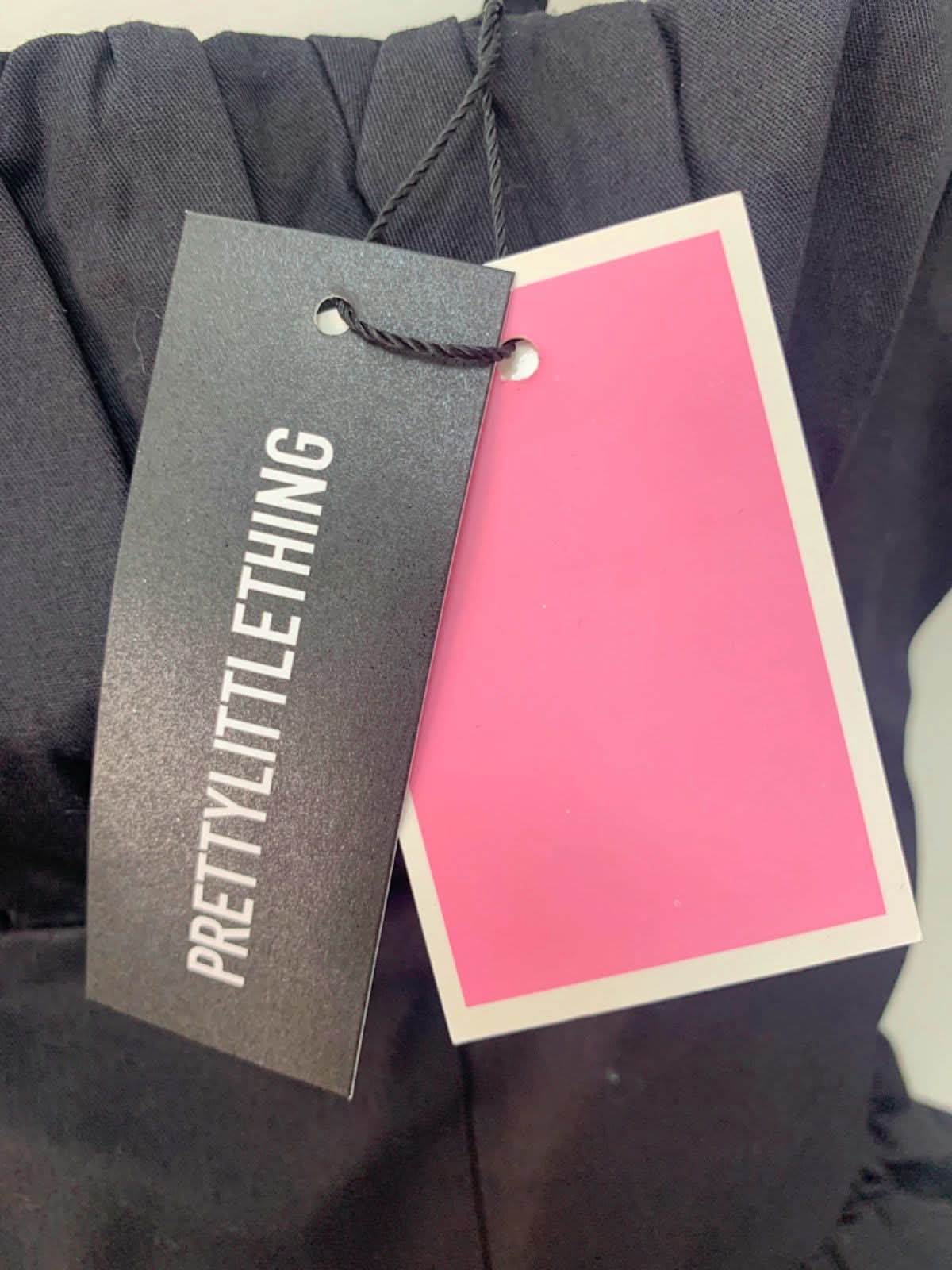 PrettyLittleThing Black Recycled Bust Corset Strappy Midi Dress Size UK 8