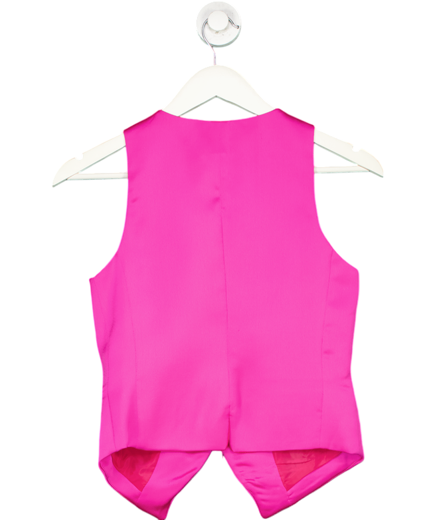 Karen Millen Pink Satin Single Breasted Waistcoat UK 6