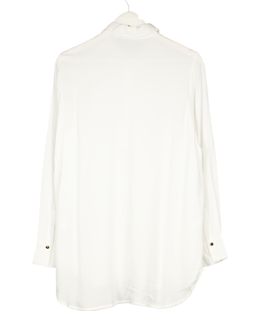 Reserved White Half Button Down Shirt UK 12