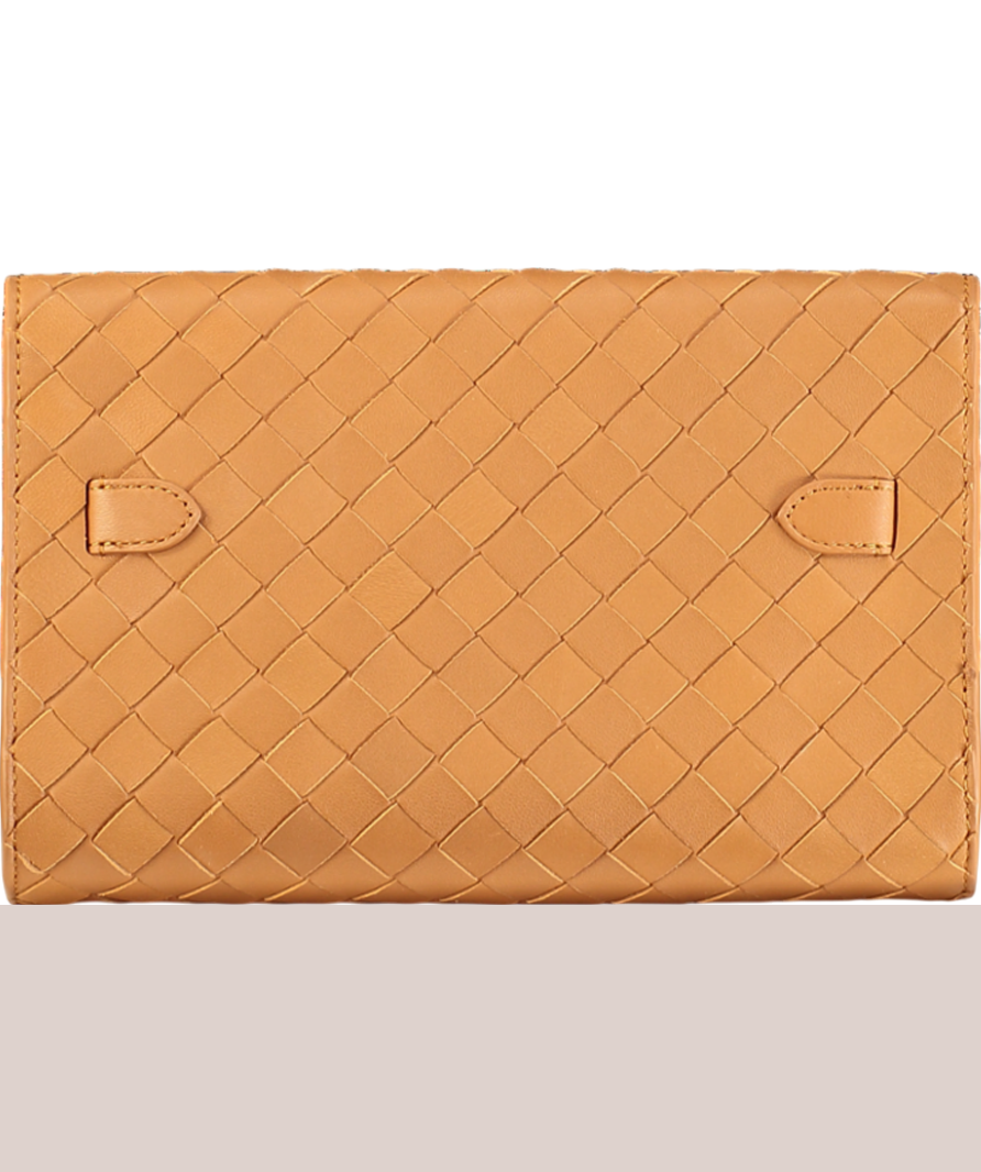 J. Mclaughlin Brown Everly Woven Leather Clutch One Size