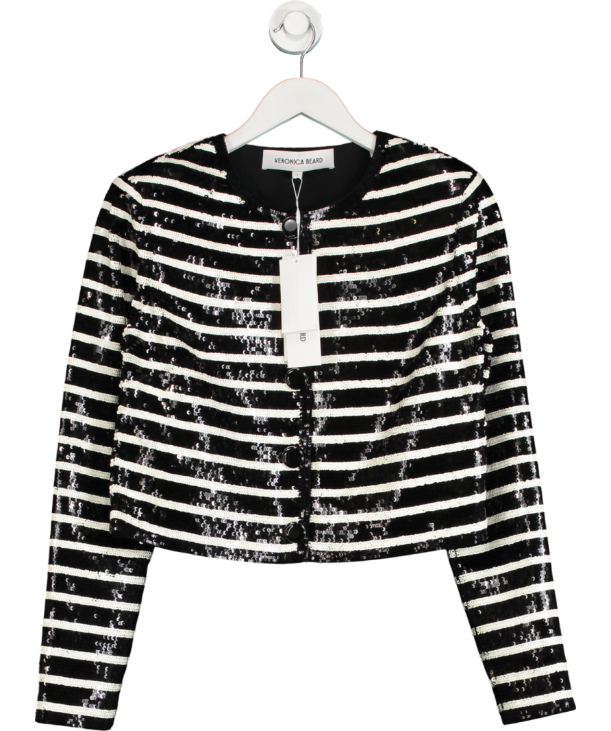 Veronica Beard Black Mickey Sequin Jacket UK 8