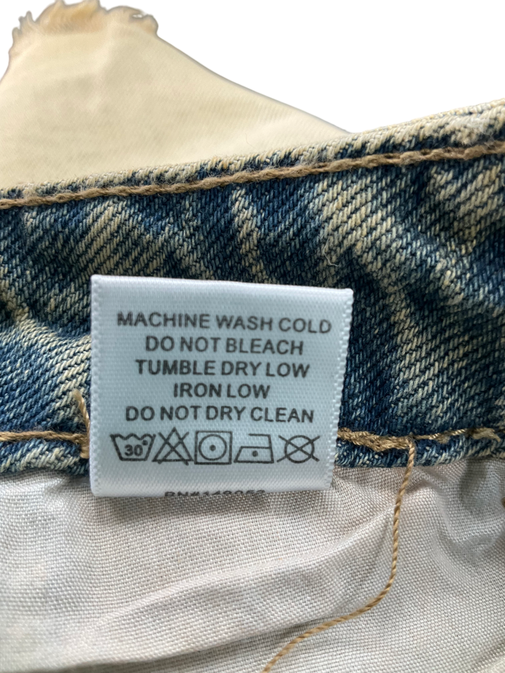 Fashion Nova Blue Keep It Coming Tinted Denim Shorts UK S