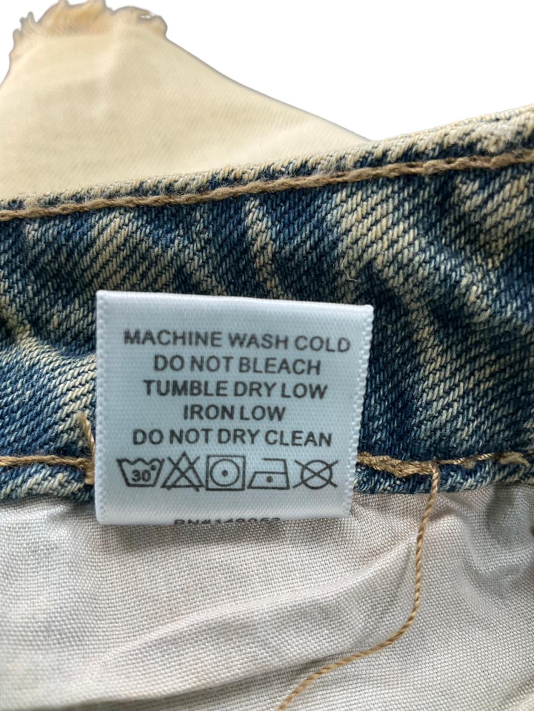 Fashion Nova Blue Keep It Coming Tinted Denim Shorts UK S