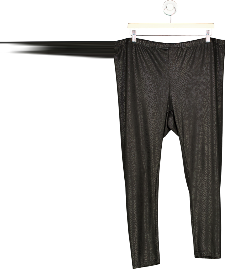 Evans Black Snakeskin Print Leggings UK 28