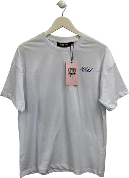 Des Vu White Club Paradiso Logo T Shirt UK S