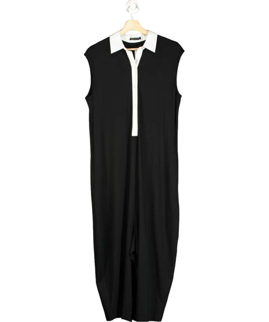 NU London Black Contrast Collar Jumpsuit UK 10