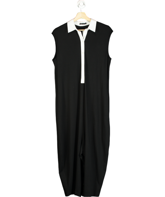 NU London Black Contrast Collar Jumpsuit UK 10