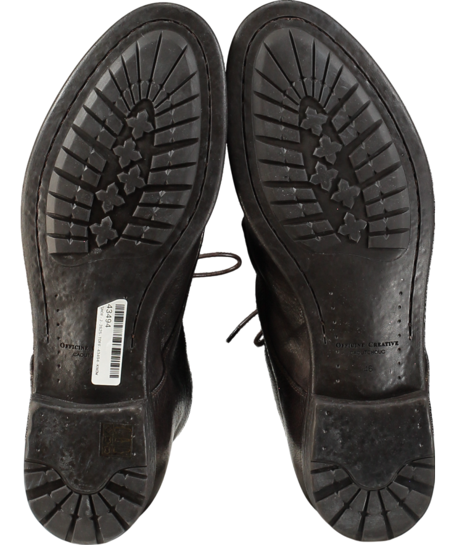 Officine Creative Brown Caoutchouc Leather Ankle Boots UK 12 EU 46 👞