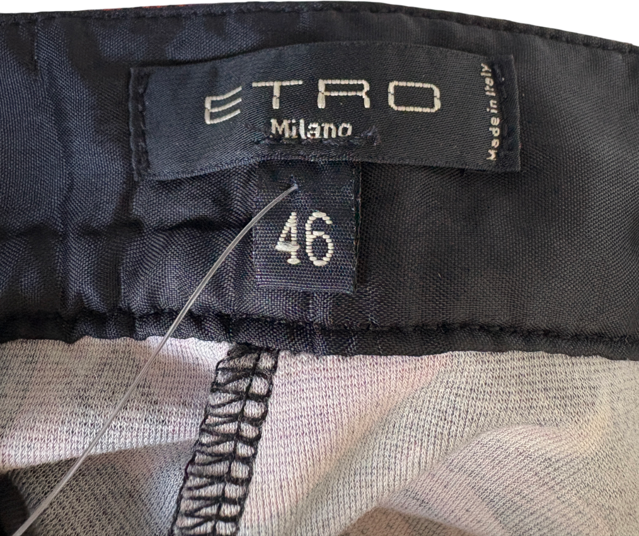 Etro Black Paisley Straight Leg Trousers UK 14