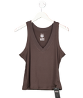 T/ALA Brown Rib V-neck Top UK XL