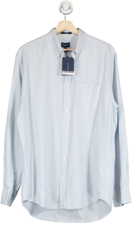 Gant College Blue Regular Broadcloth Gingham Shirt L