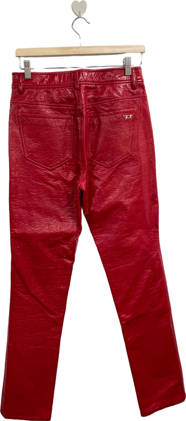 Diesel Red P-Arcy Straight-Leg Trousers UK W27