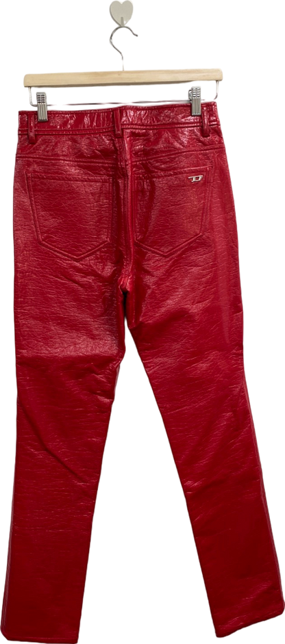 Diesel Red P-Arcy Straight-Leg Trousers UK W27