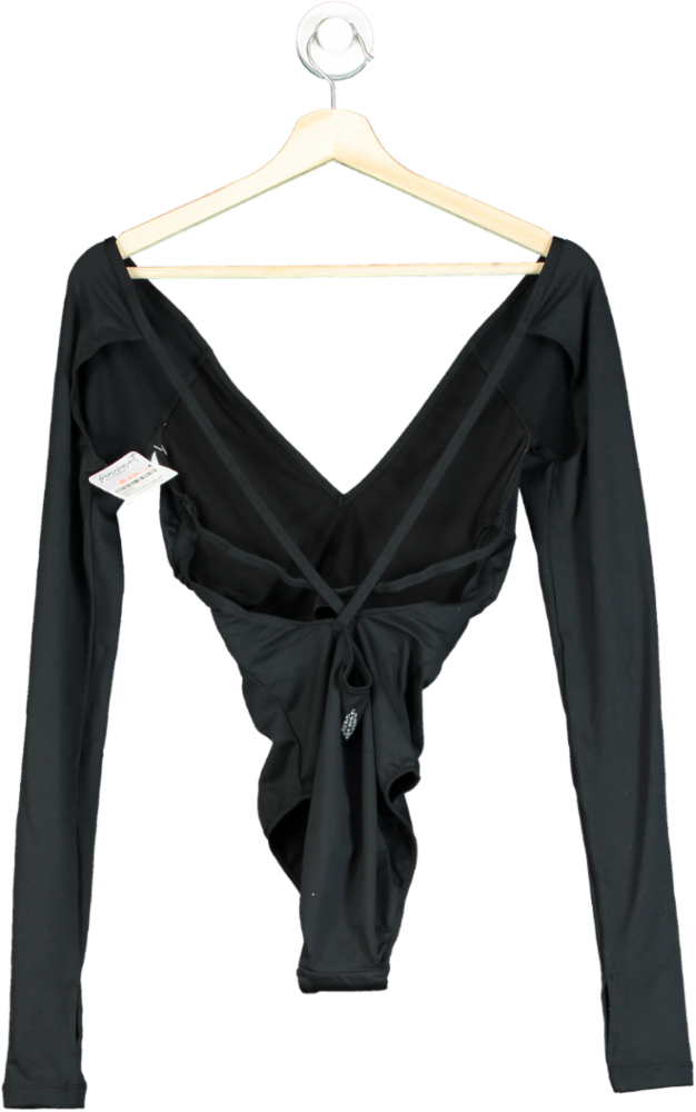 Free People Black Movement Bodysuit UK XS