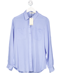 Oasis Blue Long Roll Sleeve Shirt UK 12