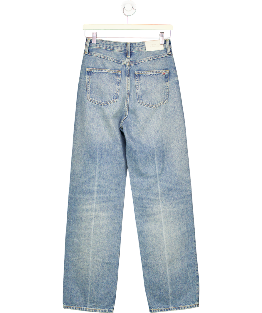 Tommy Hilfiger Blue High Rise Relaxed Straight Faded Jeans L30 W26