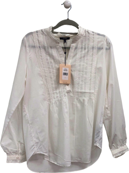 NYDJ White cotton classic Pintuck Blouse  UK S