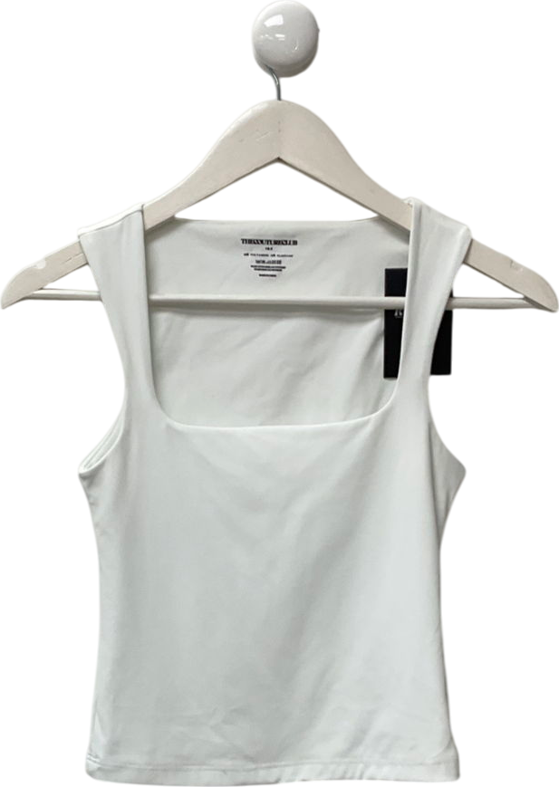 The Couture Club White Sculpting Stretch Scoop Neck Top UK 8