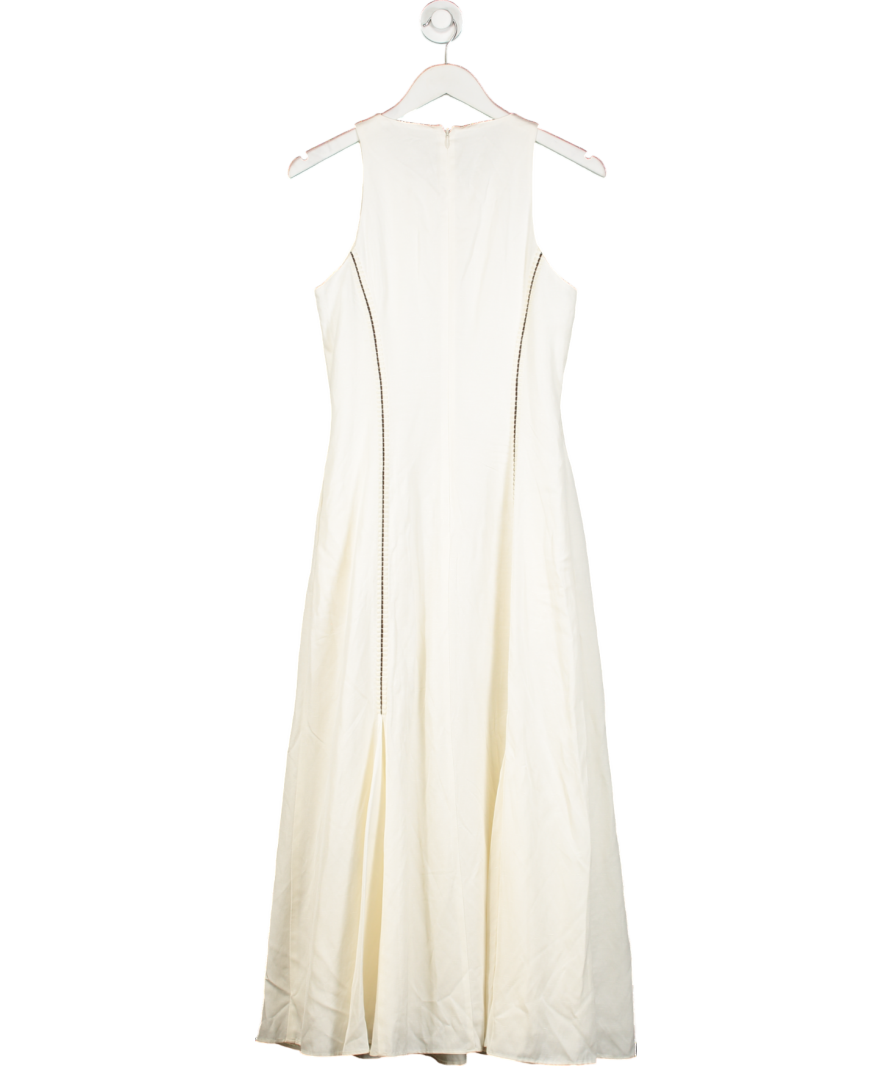 REISS White Inaya Stripe Sleeveless Dress UK 10